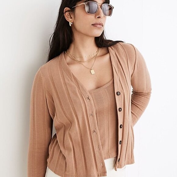 madewell Ribbed Sweater-Knit Cardigan size xsmall - Picture 1 of 8
